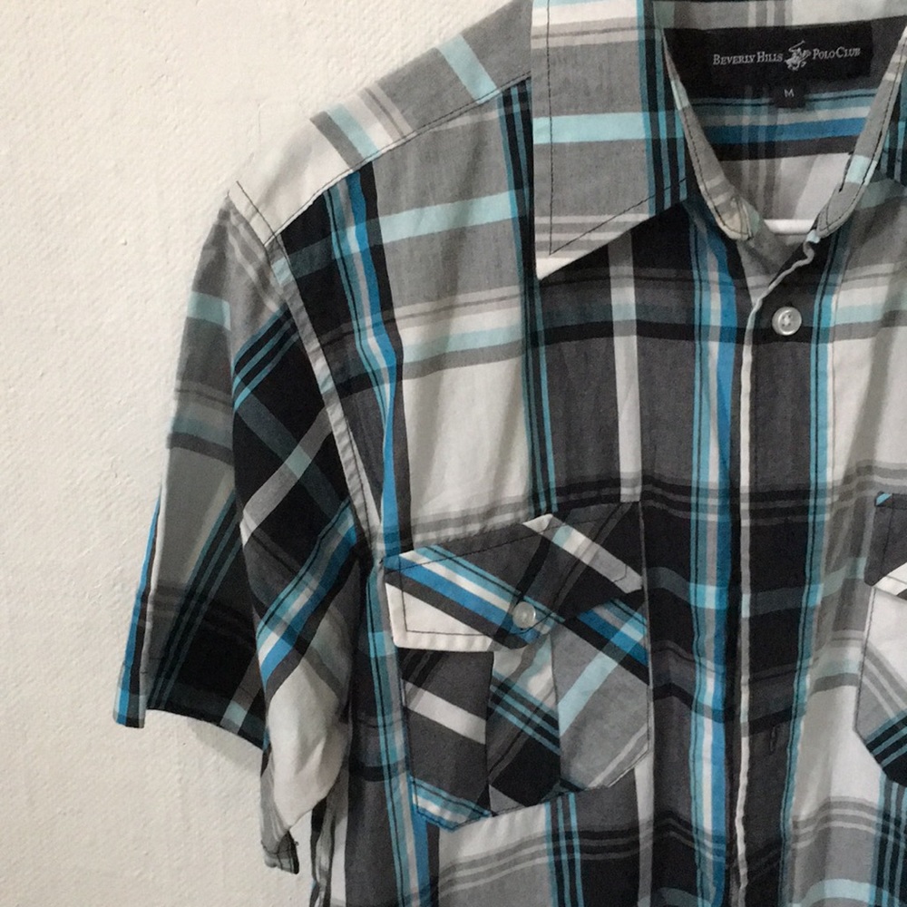 Men’s Collared button-down plaid shirt - Picture 4 of 9